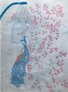 Brenda. Showering plumes, wallpaper. Coloured pencils. 11.20.jpg